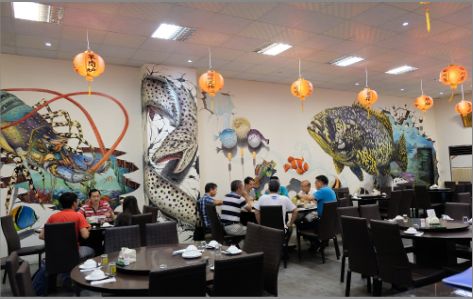 宁明海鲜餐厅墙体彩绘